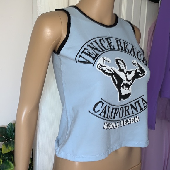Venice beach California Muscle Beach crop tank top shirt S M L - Picture 3 of 9